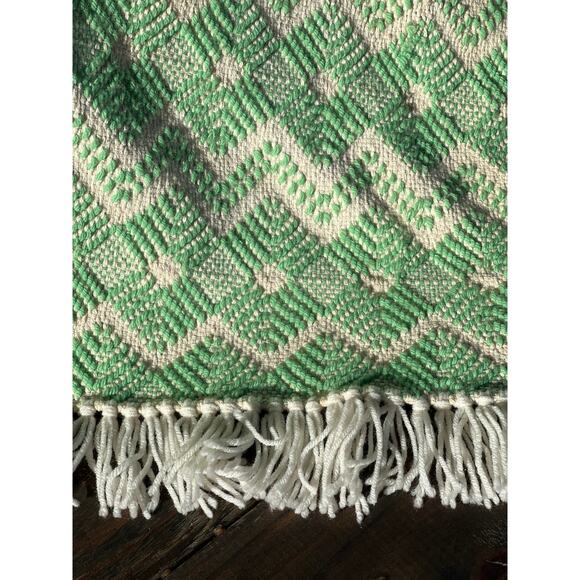 Vintage Handmade Swedish Weaving Afghan Throw Blanket Huck Embroidery 42x62" - Picture 1 of 11